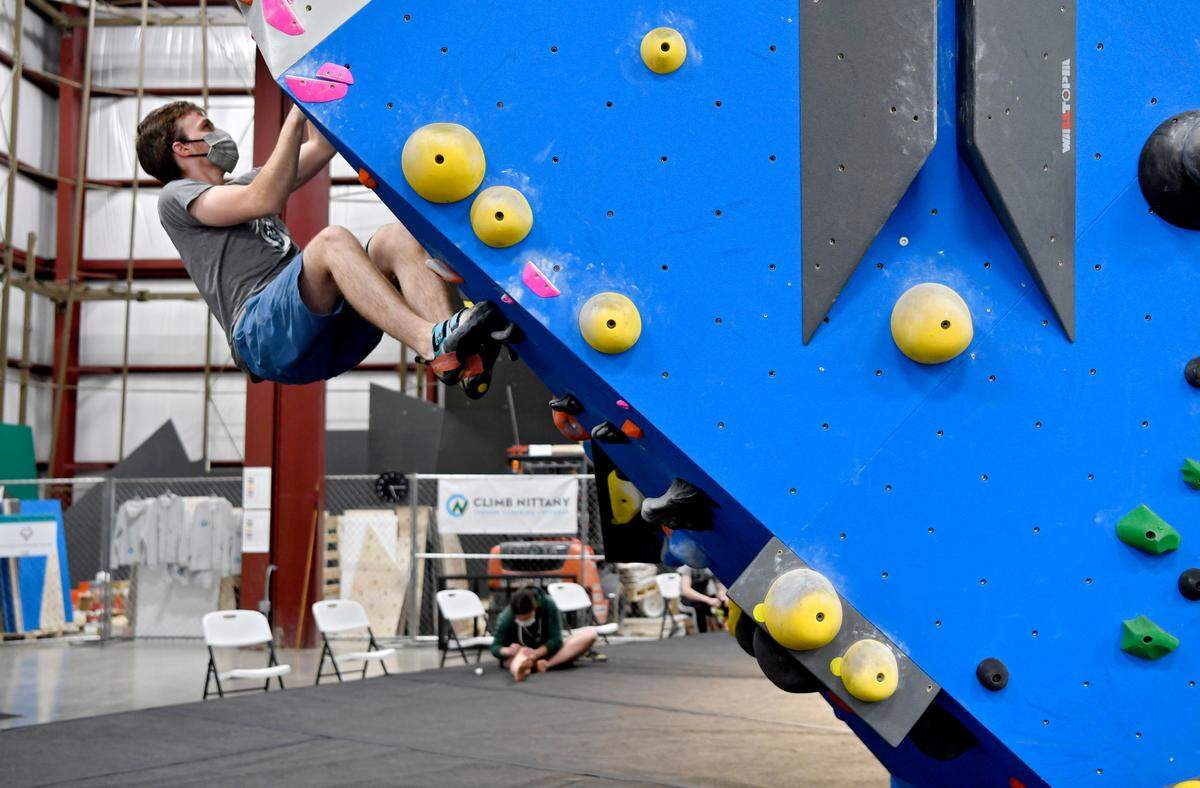The bouldering walls at Climb Nittany are open as the construction of other walls finish up.