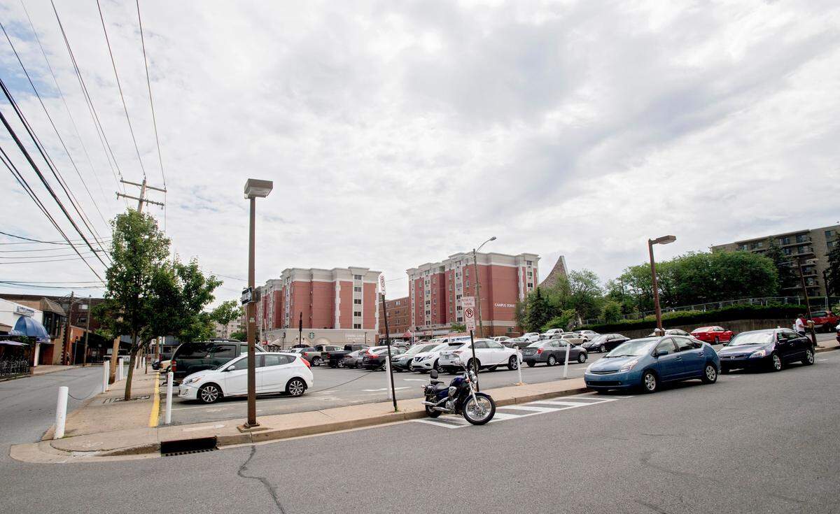 Here at State College, a 12-story high-rise will go in where the Garner Street parking lot was formerly located.