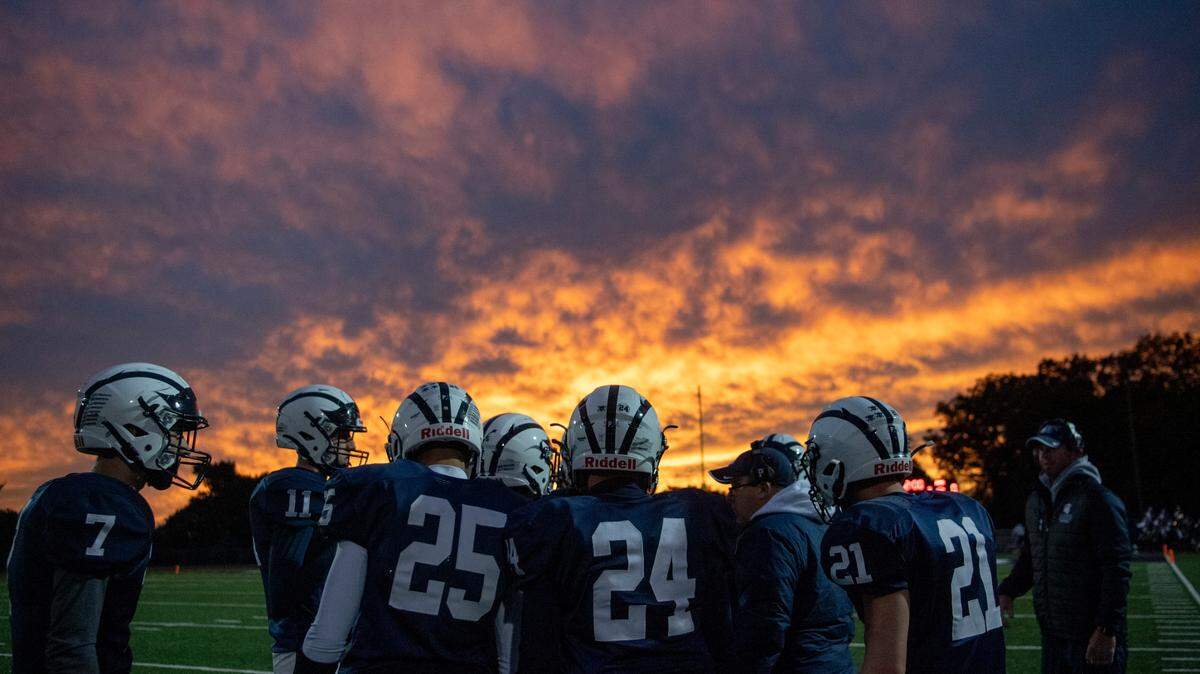 The sun sets as Philipsburg-Osceola gets ready to take the field for the game against Penns Valley Sept. 30, 2022. If you’re eager for more daylight, you don’t have to wait much longer.