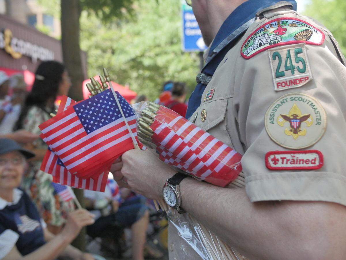 Juniata Valley Council handed out American flags at this year’s 4th Fest parade, July 4, 2025.