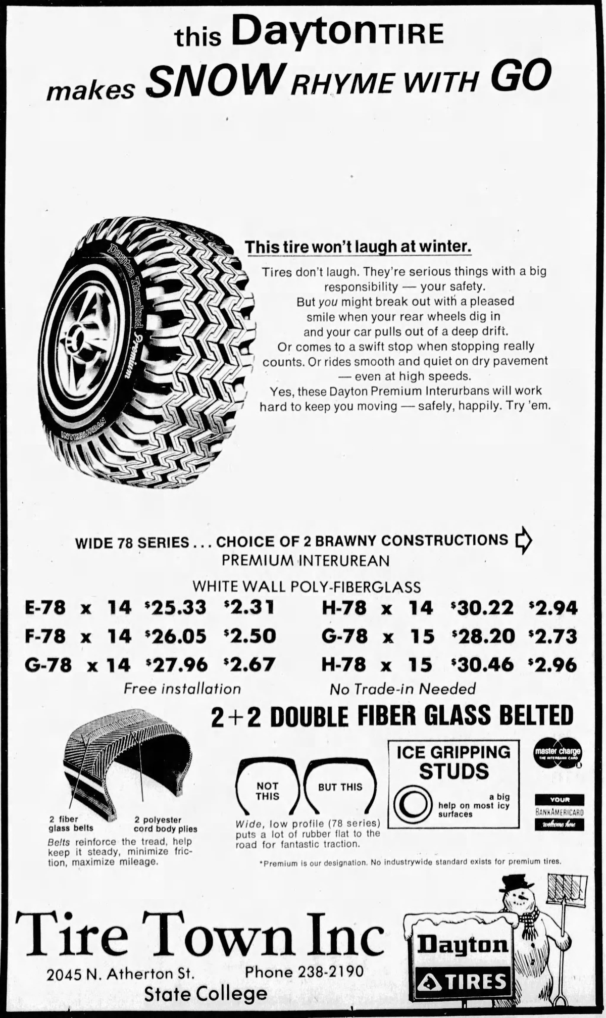 An ad for Tire Town from Oct. 22, 1973.