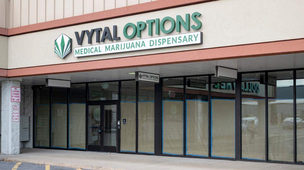 Vytal Options Medical Marijuana Dispensary has signs on a space between The Dollar Tree and Game Stop in the Walmart Plaza on North Atherton.