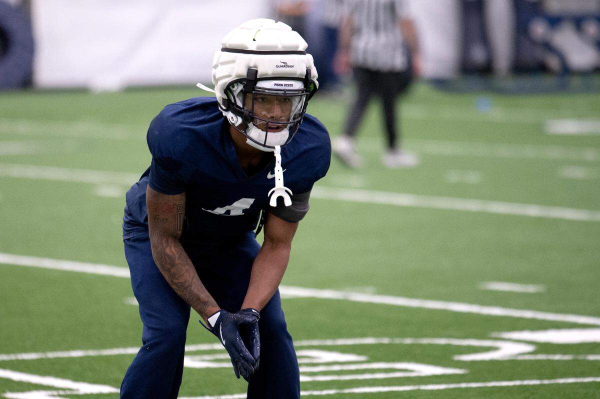 Cornerback A.J. Harris prepares to run a drill during football practice at Holuba Hall on Tuesday, Oct. 15, 2024.