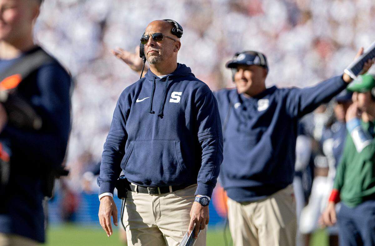 Penn State football coach James Franklin reacts after the team was unable to score in the fourth quarter against Ohio State on Saturday, Nov. 2, 2024 at Beaver Stadium.