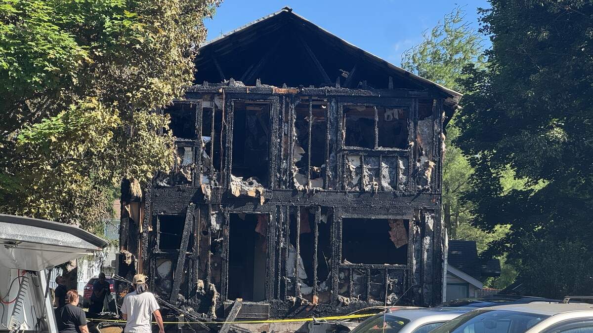 An apartment building in the 300 block of Front Street in Milesburg was heavily damaged by a fire late Thursday night.
