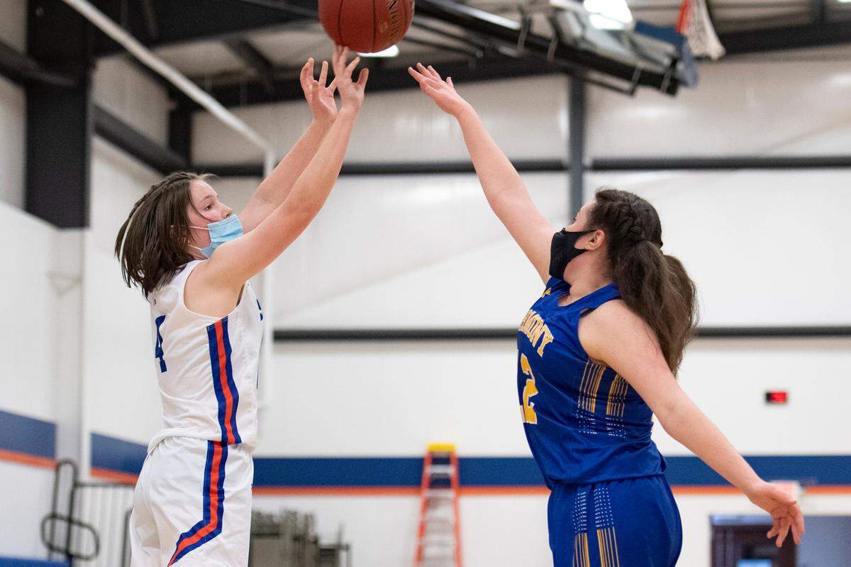 Saint Joseph’s girls basketball faced off against Harmony Christian School at Saint Joseph’s Catholic Academy on March 1, 2021 in Boalsburg, PA. Saint Joseph’s defeated Harmony 58-35 in the PIAA D6 Playoff game.