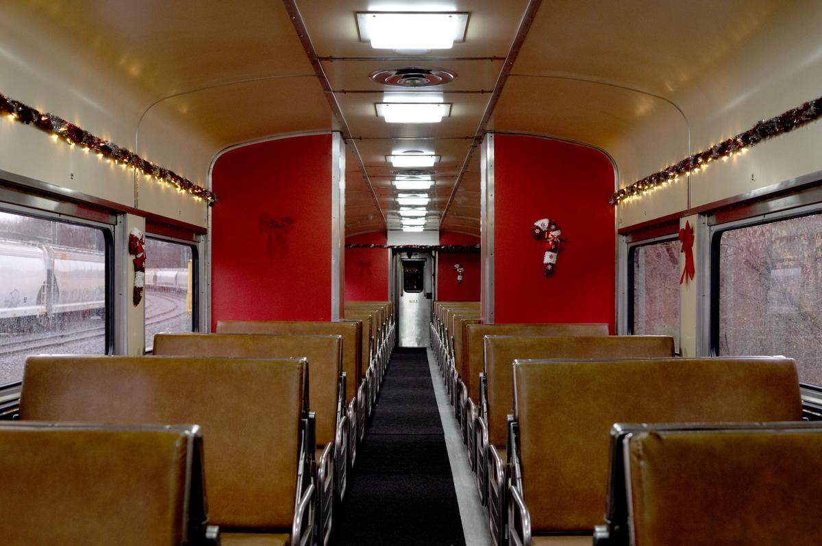 The inside of the train cars used by the Bellefonte Historical Railroad on Wednesday, Dec. 11, 2024.