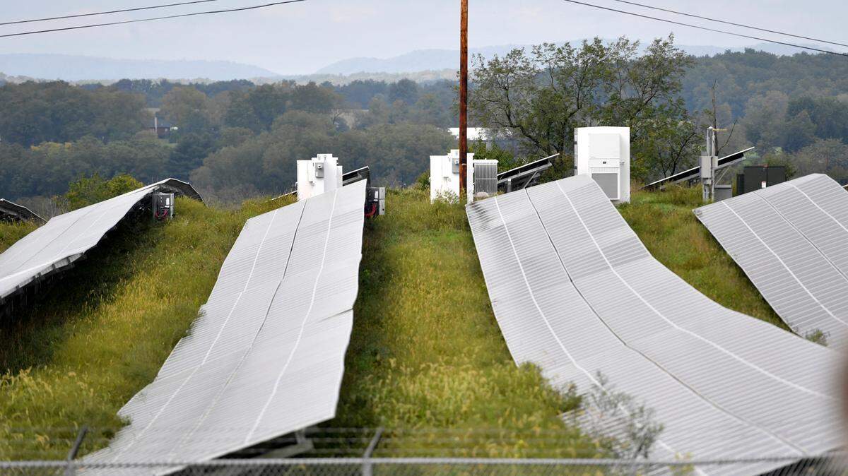 The University Area Joint Authority solar array along Trout Road is pictured in September 2021.