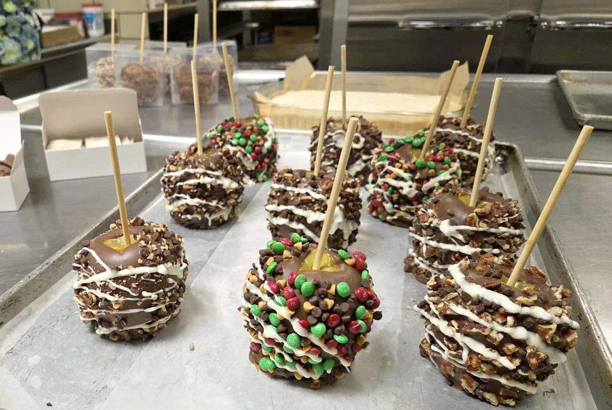 Chocolate covered caramel apples from Comfort Cravings. 