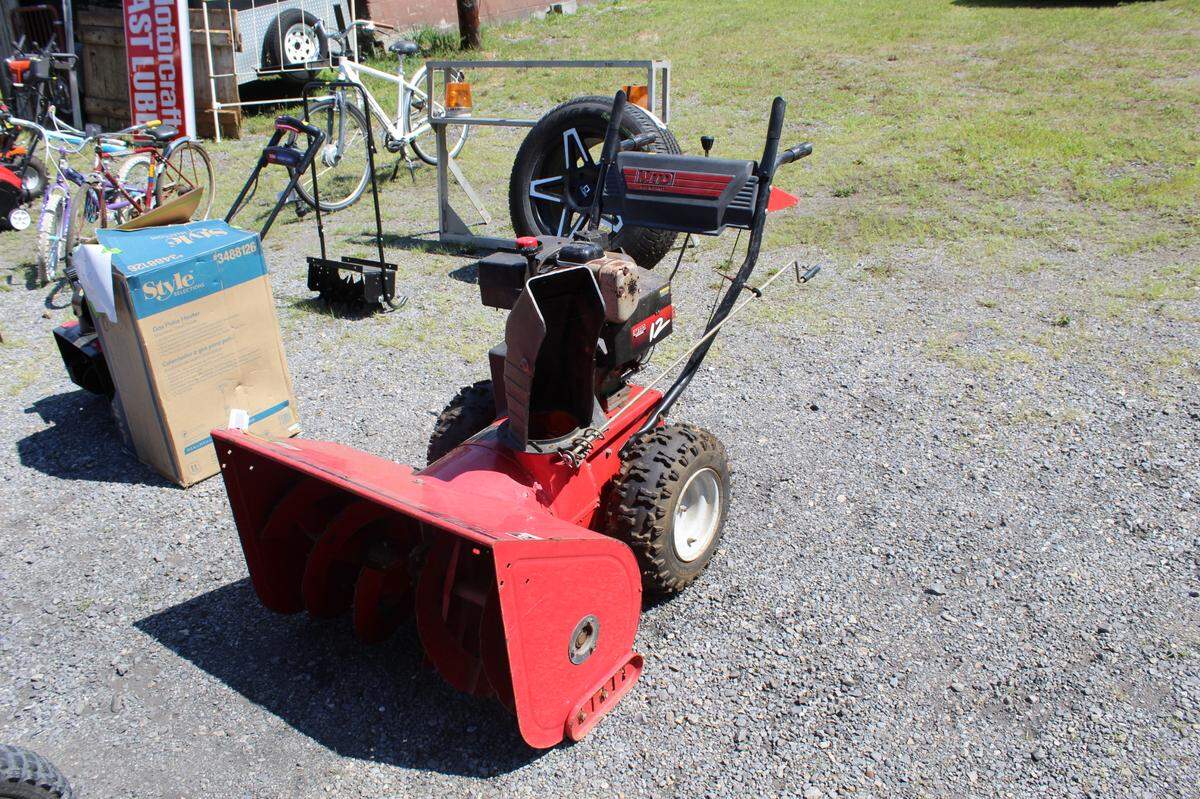 A functional, gas-run MTD snowblower found Friday at the 100 Mile Yard Sale that takes place in parts of Cameron, Centre, Clearfield and Elk counties.