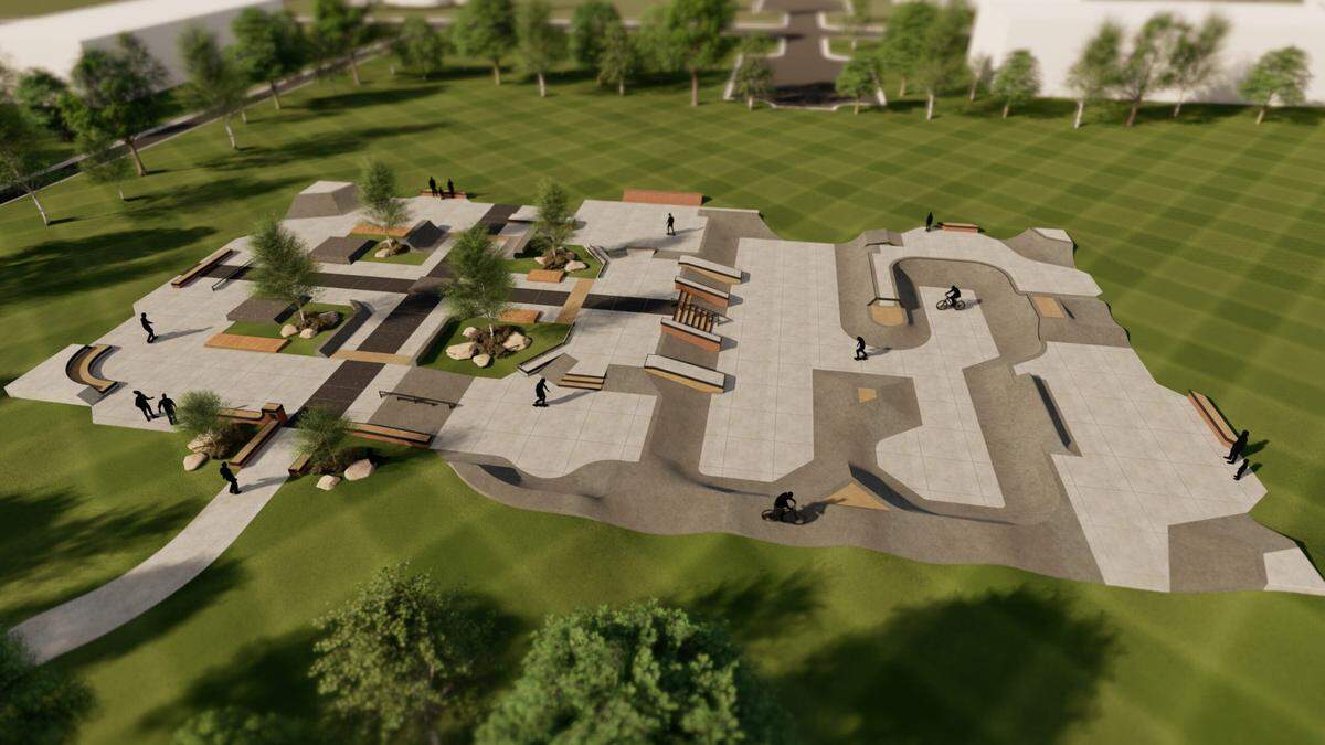 An overhead rendering of the final design of High Point Sports Park in State College.