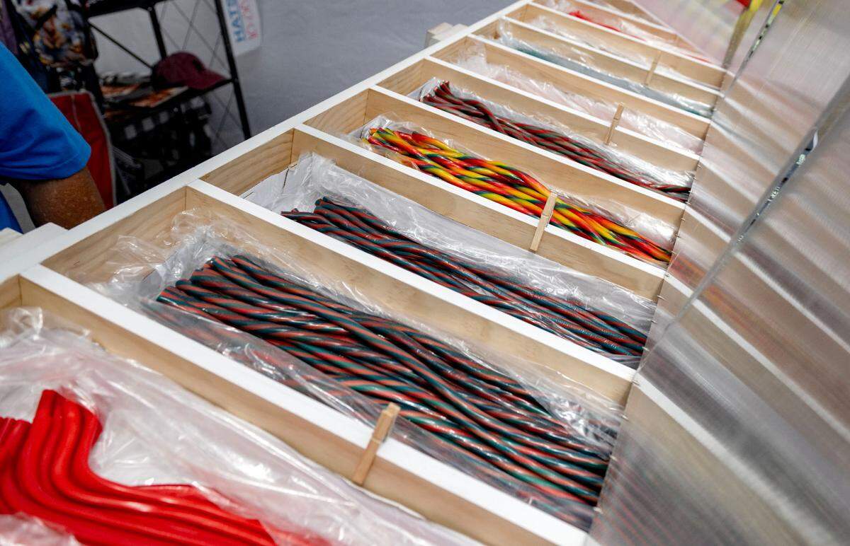 Fifteen flavors of licorice at Timbo’s Licorice Ropes at the Centre County Grange Fair on Friday, Aug. 16, 2024.