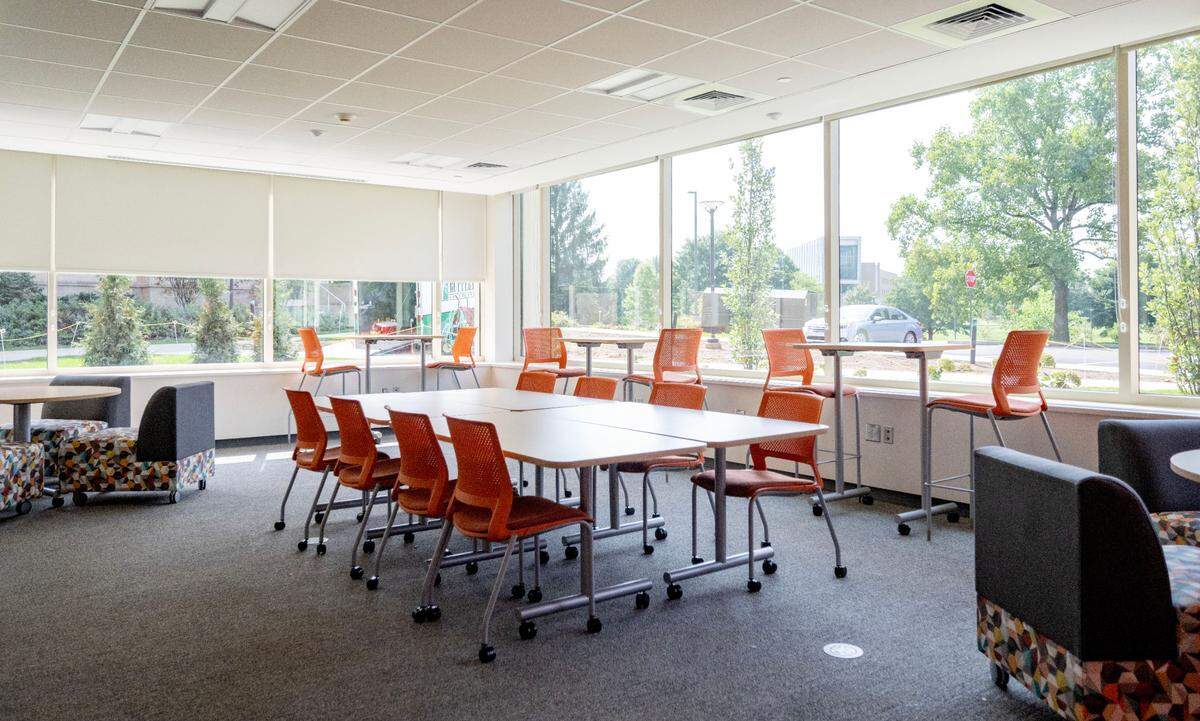 A meeting room on the ground floor of Hastings Hall in the east dorms.