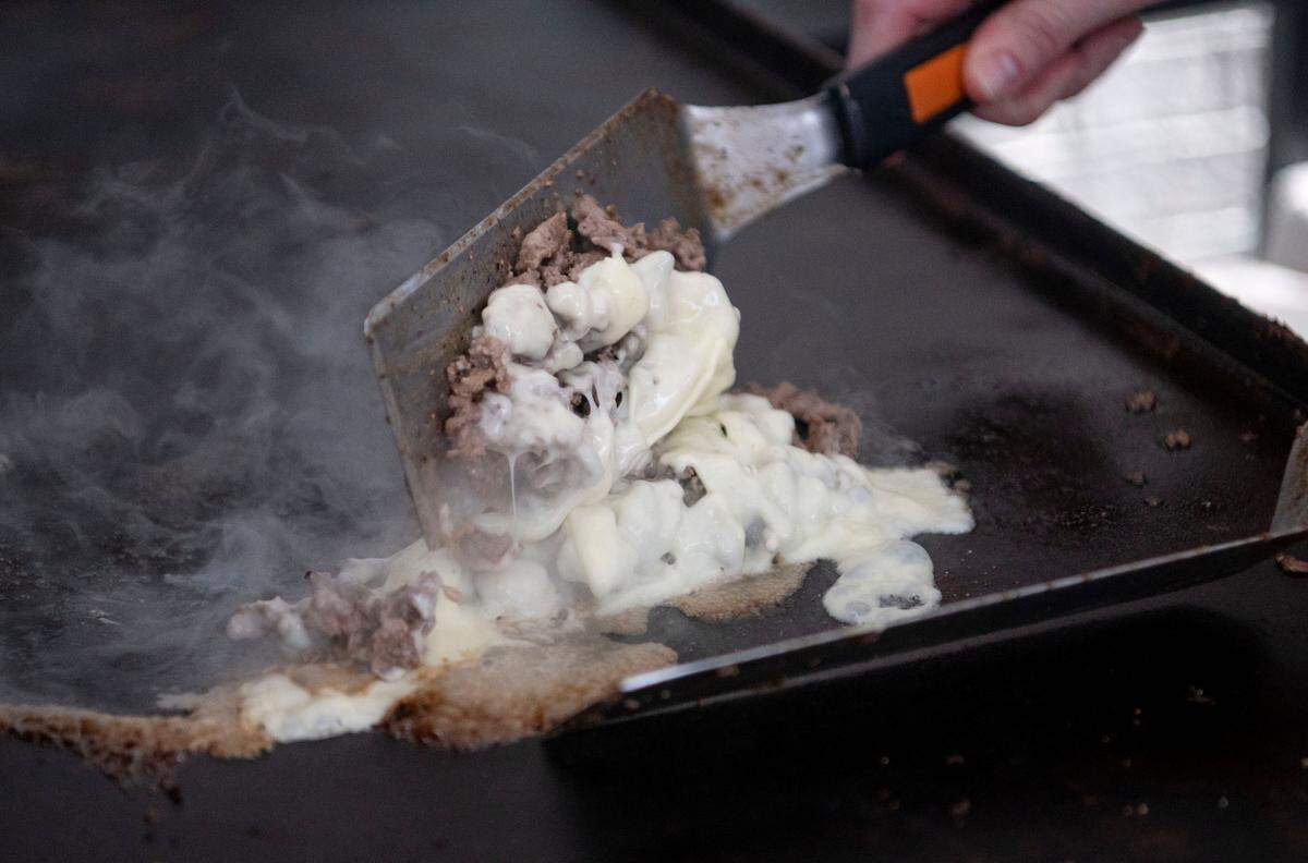 Cheesesteaks from Uncle John’s Jawns feature a half pound of dry-aged beef.