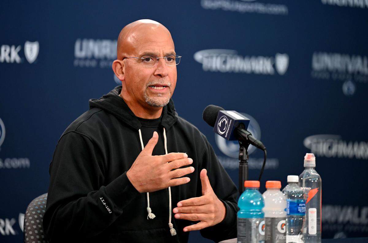 Penn State football coach James Franklin press conference on Monday, Sept. 8, 2025.  