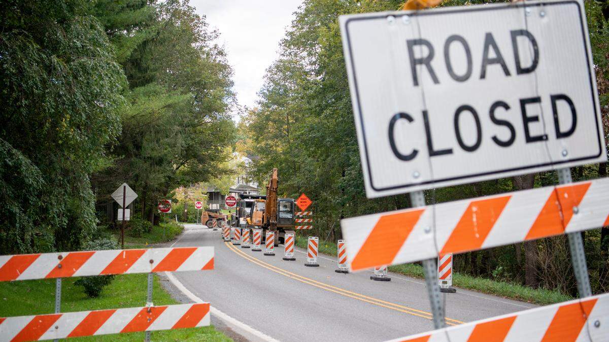 A portion of Pike Street in Lemont is closed for construction on Thursday.