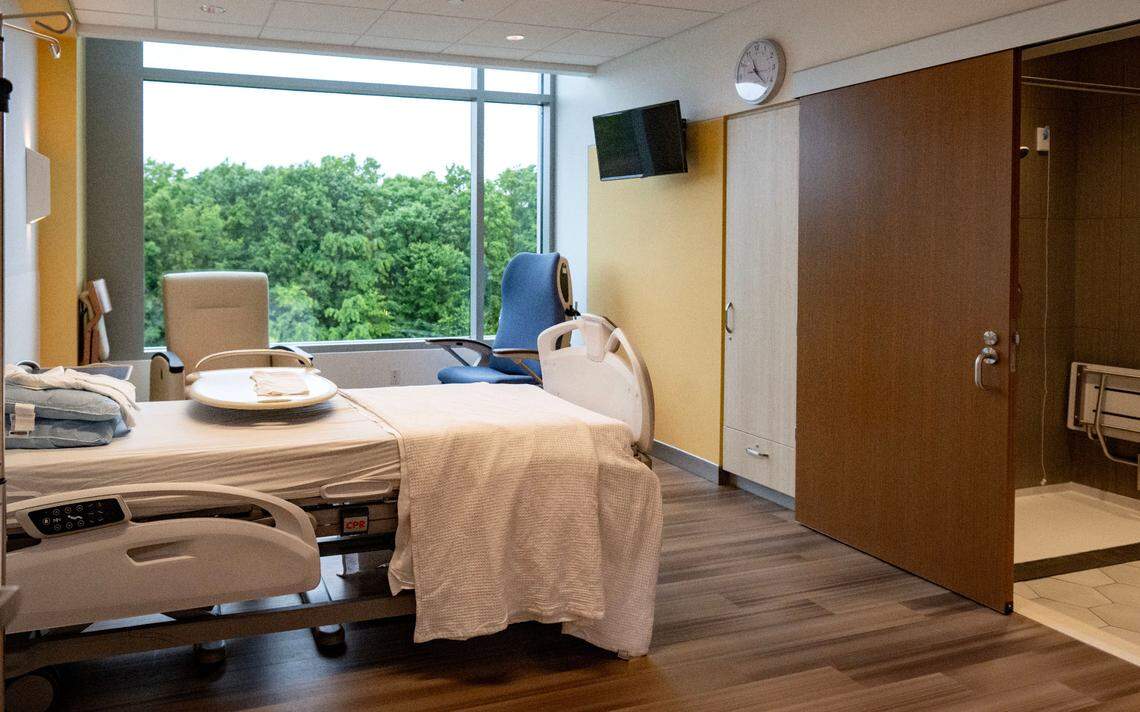 One of the 18 inpatient care rooms at Penn Highlands State College on Thursday, June 6, 2024.