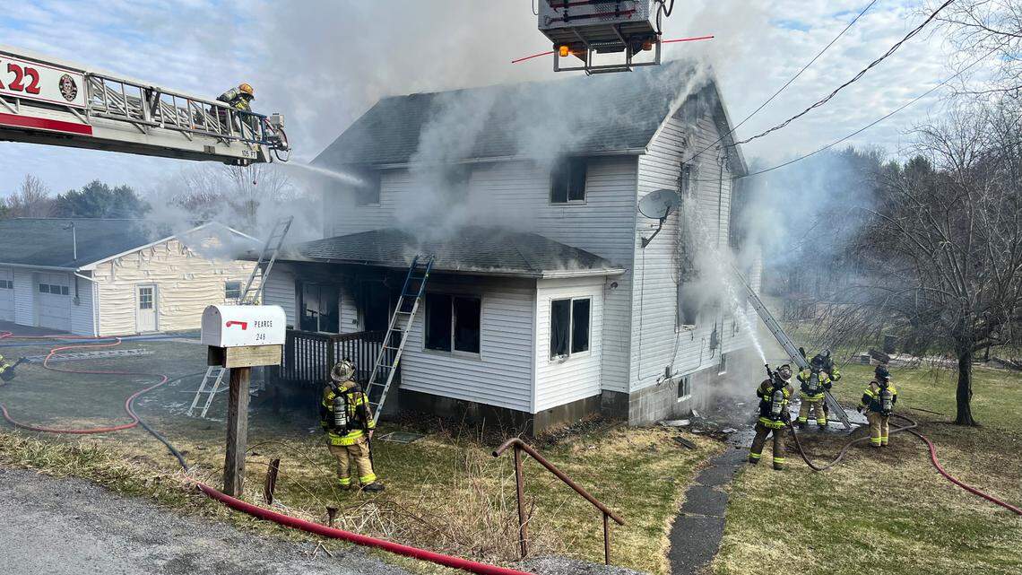 2 people displaced after fire significantly damages Rush Township home
