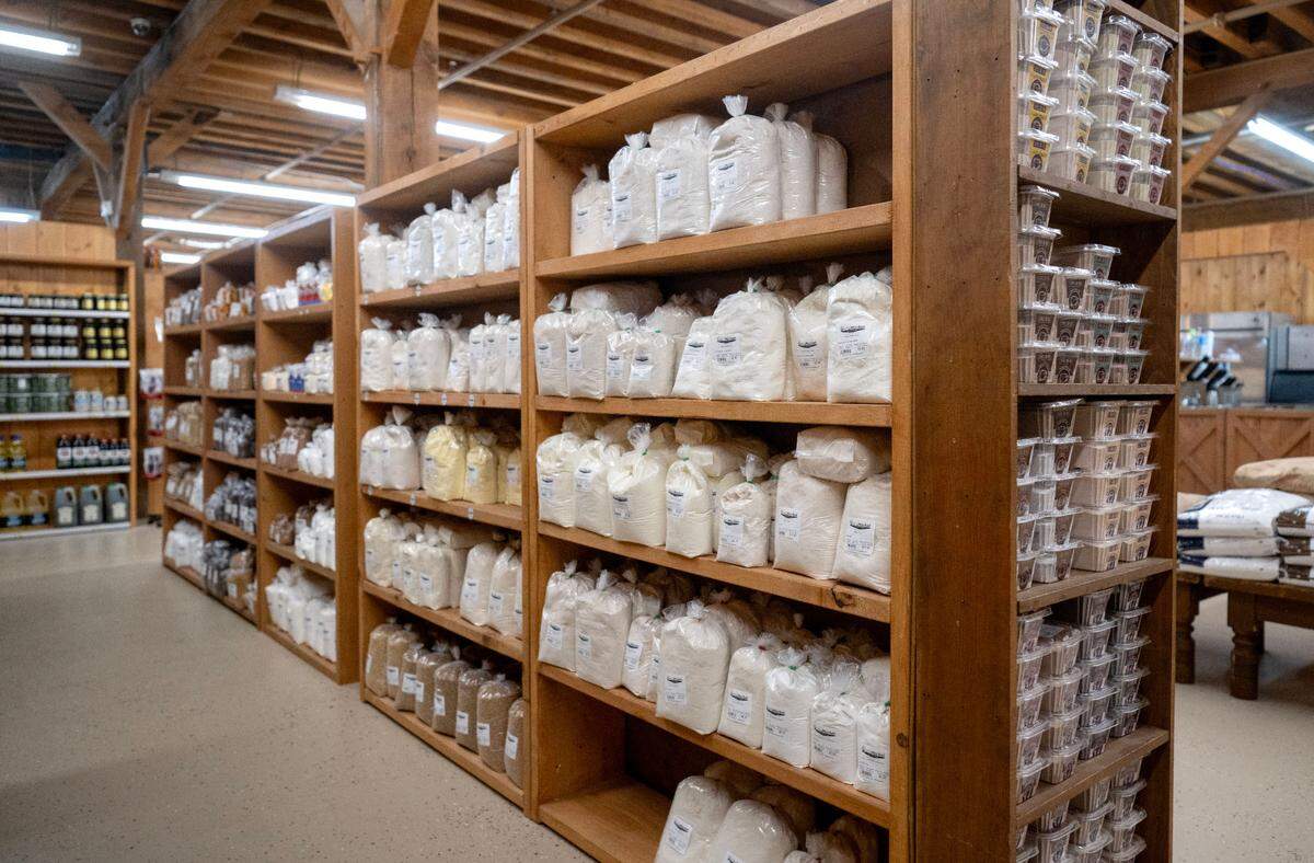 Packed baking supplies at the newly opened Sowers Market at 670 Tyrone Pike in Philipsburg.