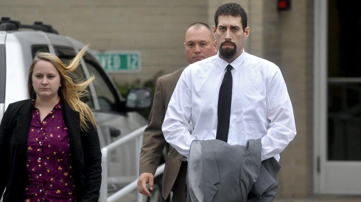 Matthew Dreibelbis leaves the Centre County Courthouse after the first day of his trial on Monday, Sept. 24, 2018.  Dreibelbis was found guilty of killing Jeremy Cantolina in Snow Shoe in August 2017.