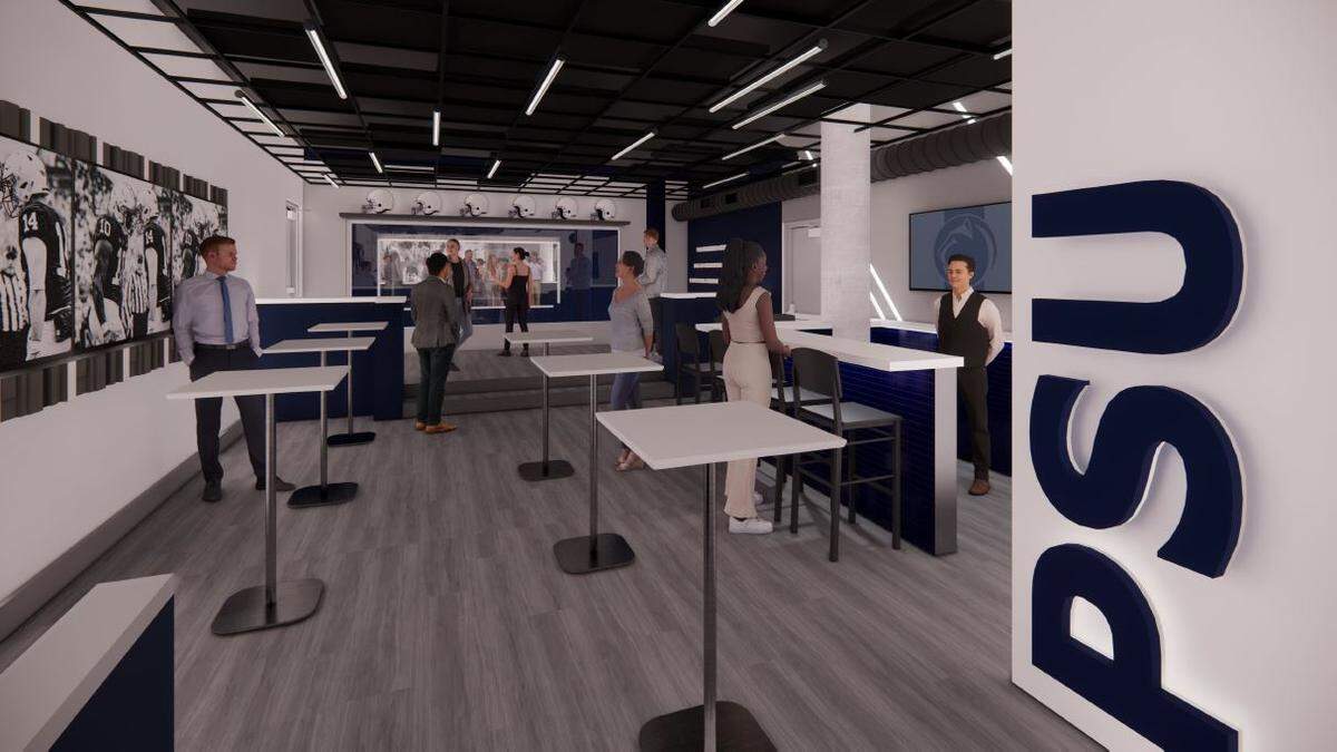 A rendering of the interior look of the Tunnel Club, as provided by Penn State Athletics.