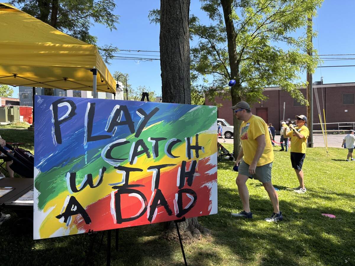 State College Pride festival activities at Sidney Friedman Park included “Play Catch With a Dad.”