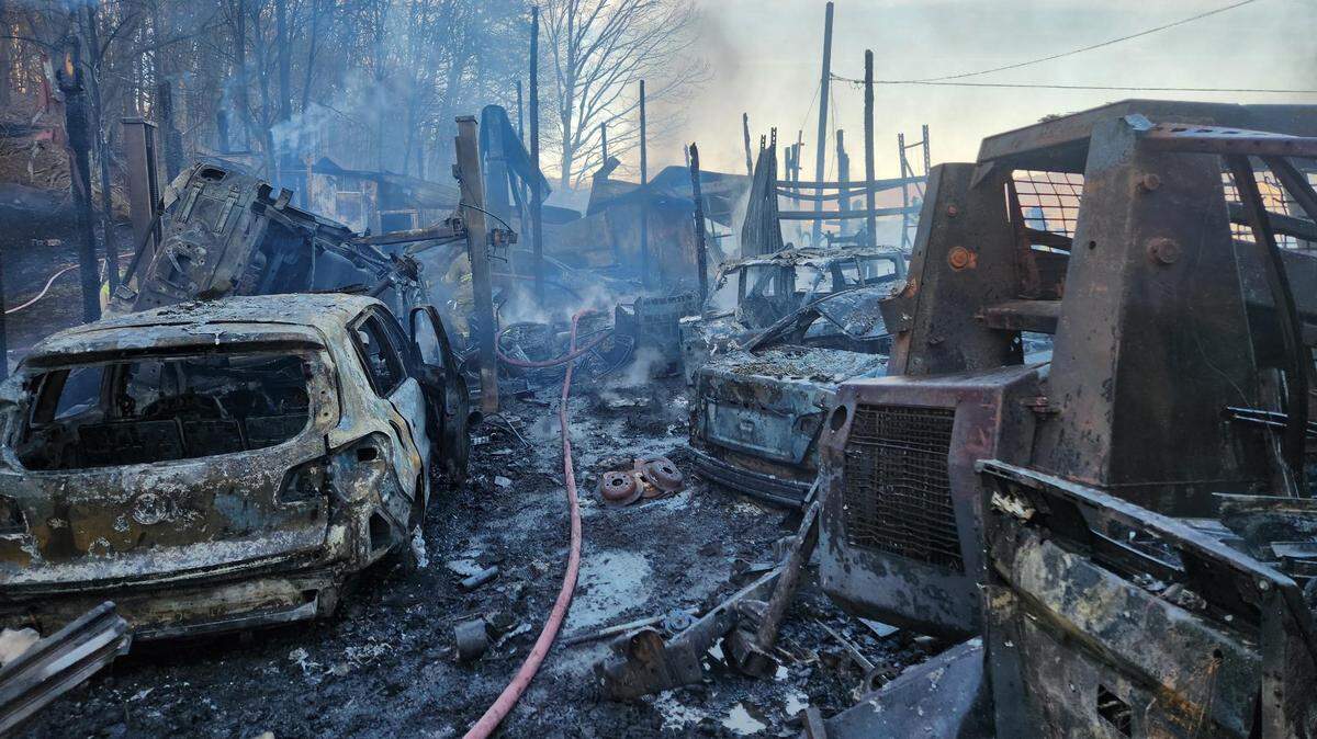 A closer look at the scene of Thursday’s fire off Smith Road in Halfmoon Township.