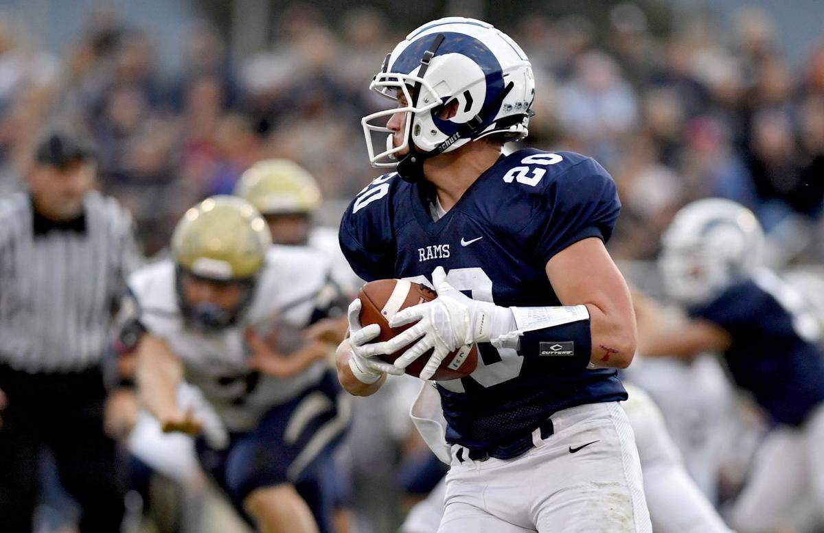 Penns Valley’s Logan Snyder makes a catch and runs with the ball during the game against Bald Eagle Area on Friday Sept. 6, 2019. Penns Valley won, 42-7.