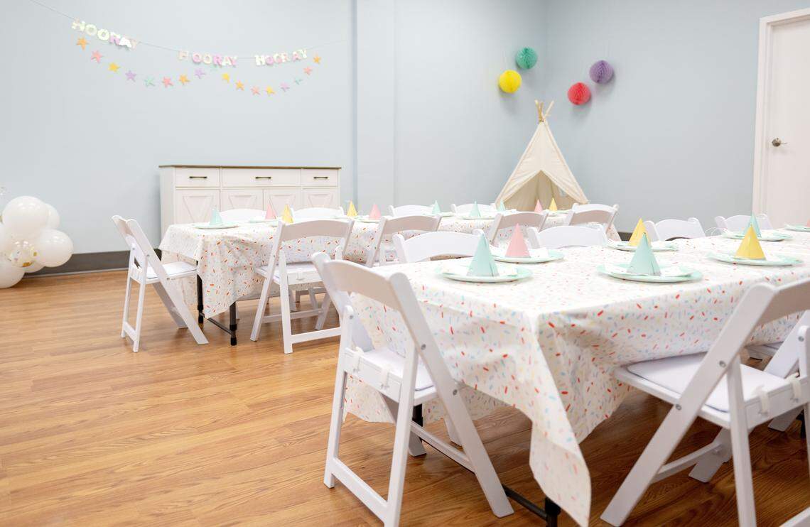 The party room at Little Lions Play Den. 