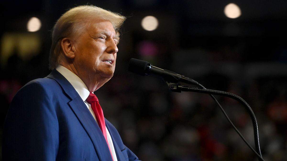 Donald Trump speaks during his rally at the Bryce Jordan Center on Oct. 26, 2024.