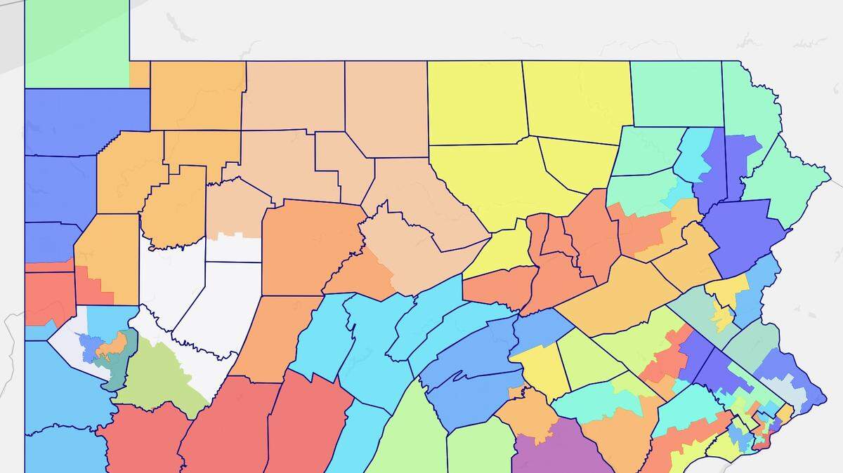 The final state Senate map, approved in February 2022.