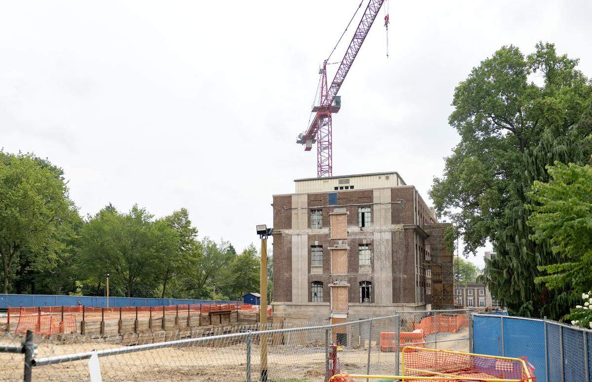 Renovations are underway at the Sackett Building on the Penn State campus on Wednesday, Aug. 6, 2025.  