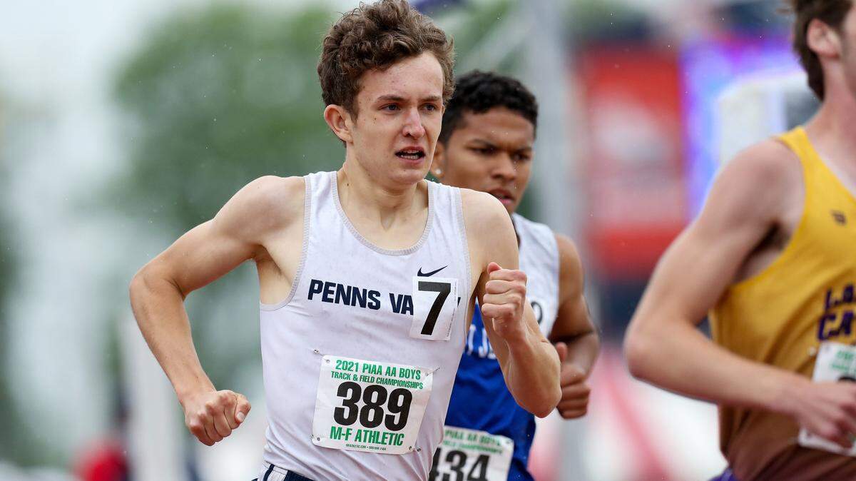 Penns Valley’s Colton Sands competes in the boys Class 2A 800 meter run finals during the PIAA State Track and Field Championships held Friday at Seth Grove Stadium on the Shippensburg University campus in Shippensburg, PA.Matthew O’Haren/For the Centre Daily Times