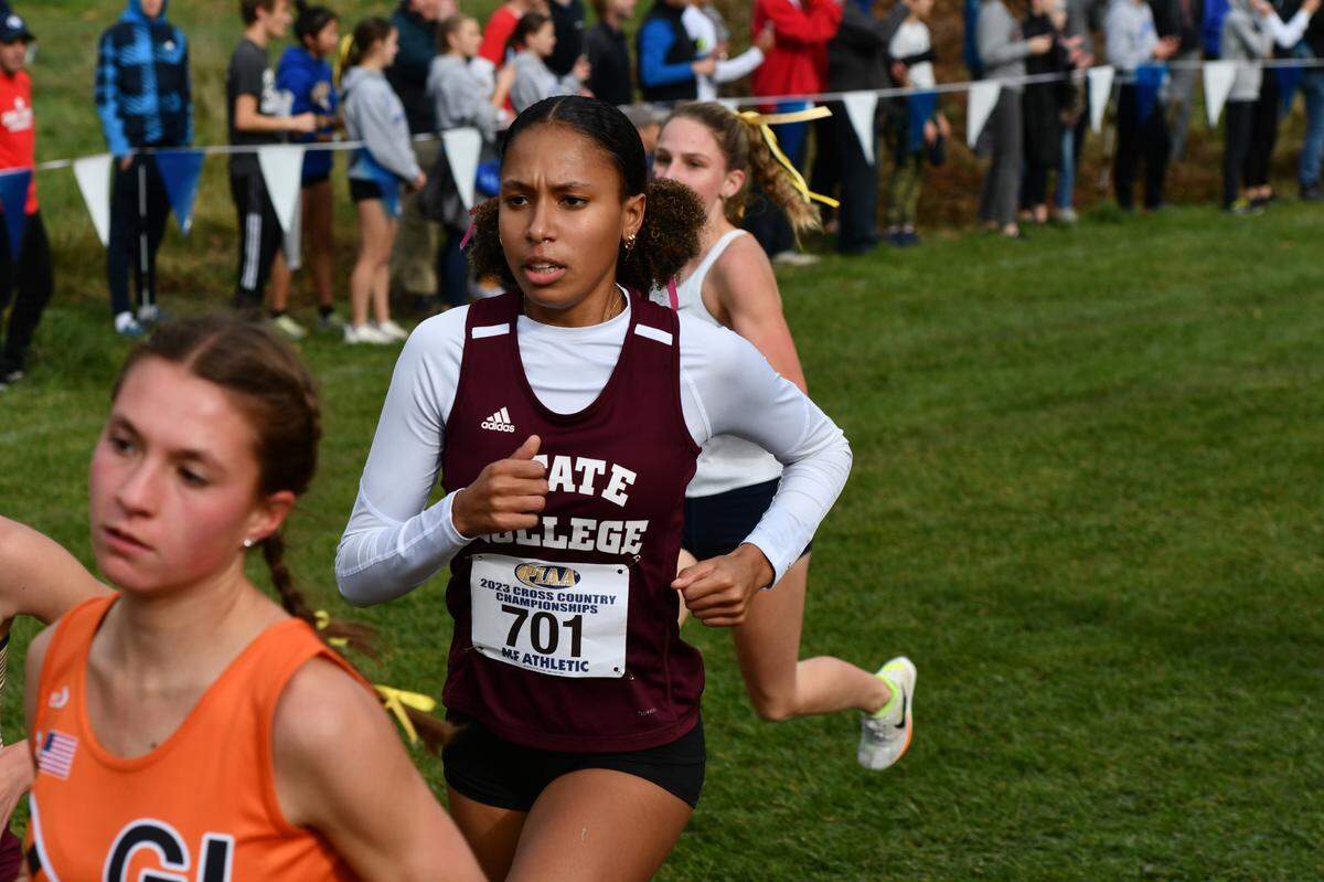 State College’s Chloe Poindexter runs in the PIAA cross country championships on Saturday, Nov. 4, 2023.