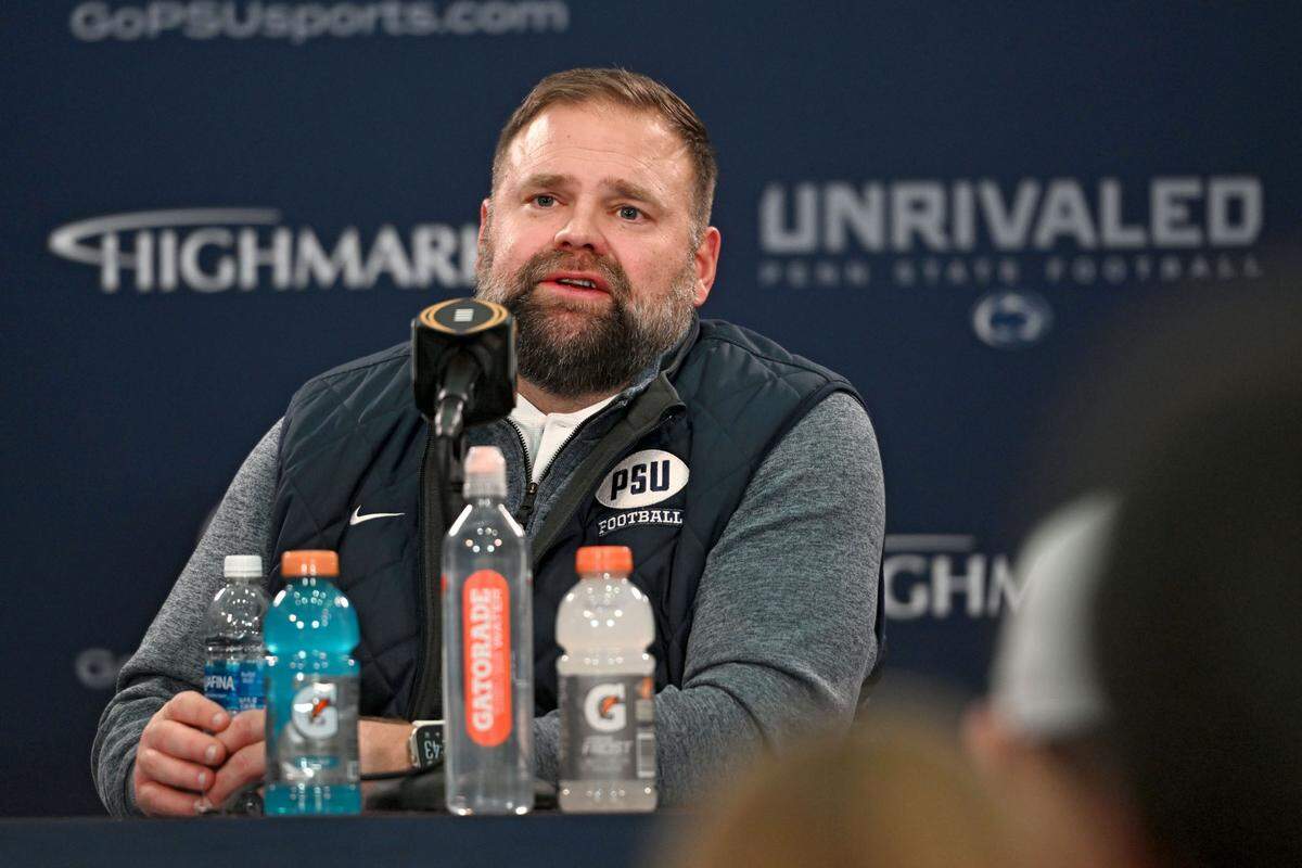 Penn State offensive coordinator Andy Kotelnicki answers questions during a press conference on Monday, Dec. 16, 2024.