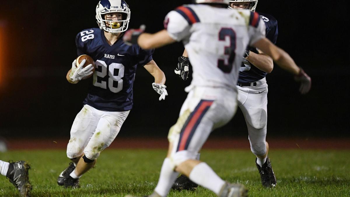 Penns Valley running back Ryan Ripka runs the ball downfield during 35-18 win over Huntingdon on Friday at Penns Valley Area High.