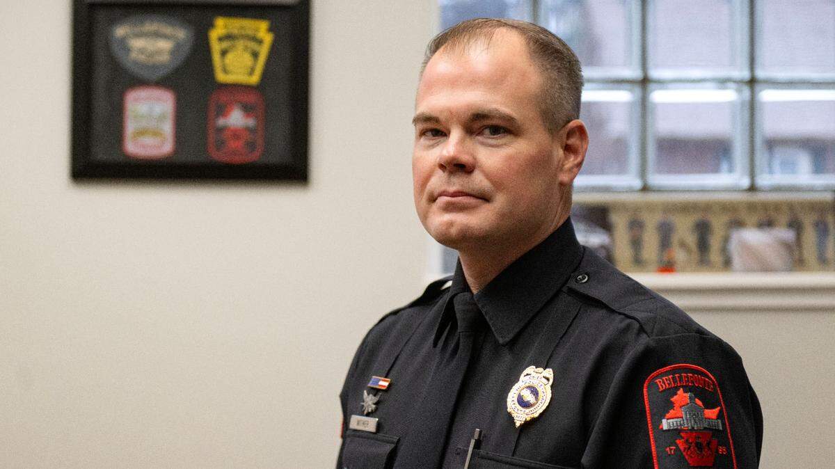 Bellefonte’s new police chief, Bill Witmer, is pictured at the station on Wednesday, Dec. 18, 2024.