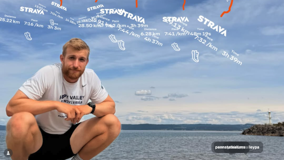 Penn State student nearing end of 61-day, 3,545-mile triathlon in fiancée’s memory