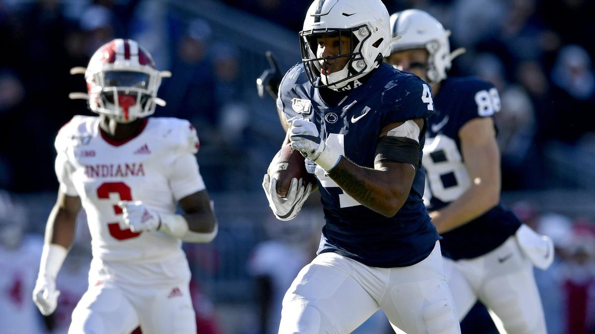 Penn State running back Journey Brown runs 35 yards for a touchdown in the third quarter of the game against Indiana on Saturday, Nov. 16, 2019.