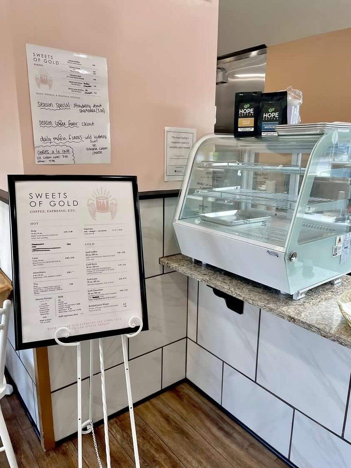 Inside of Sweets of Gold, a cafe bakery located in Milesburg, PA.