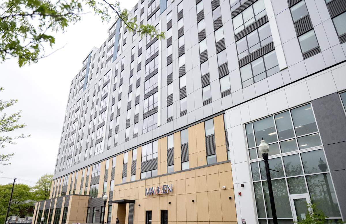 The Maxxen as seen from Hiester Street in downtown State College on Tuesday, April 28, 2026. 