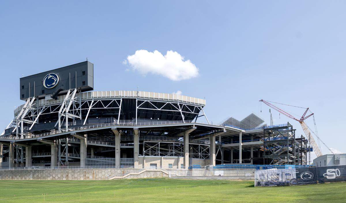 Construction on the east side of Beaver Stadium on Tuesday, July 29, 2025.  