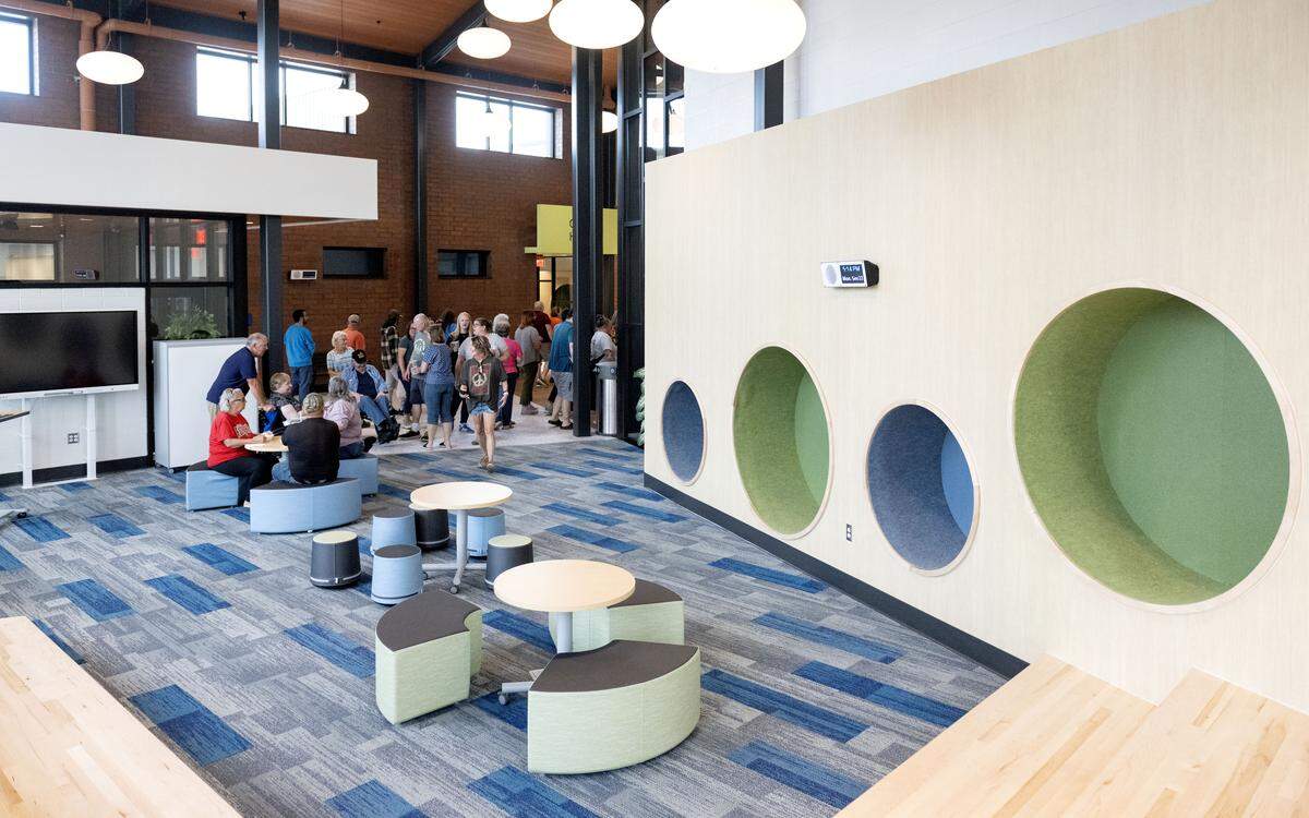 A collaborative space in the new Liberty-Curtin Elementary School on Monday, Sept. 22, 2025.  