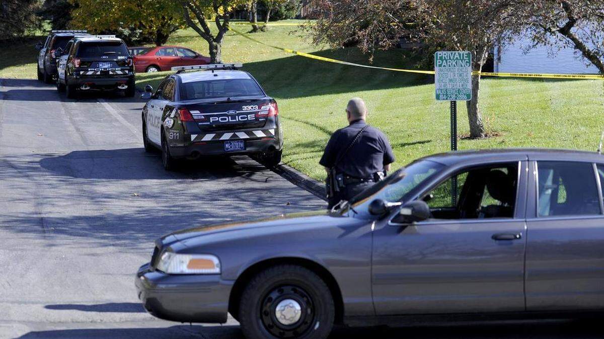 State College police investigate a stabbing death at a townhome complex on Gerald Street on Monday, Oct. 26, 2015.
