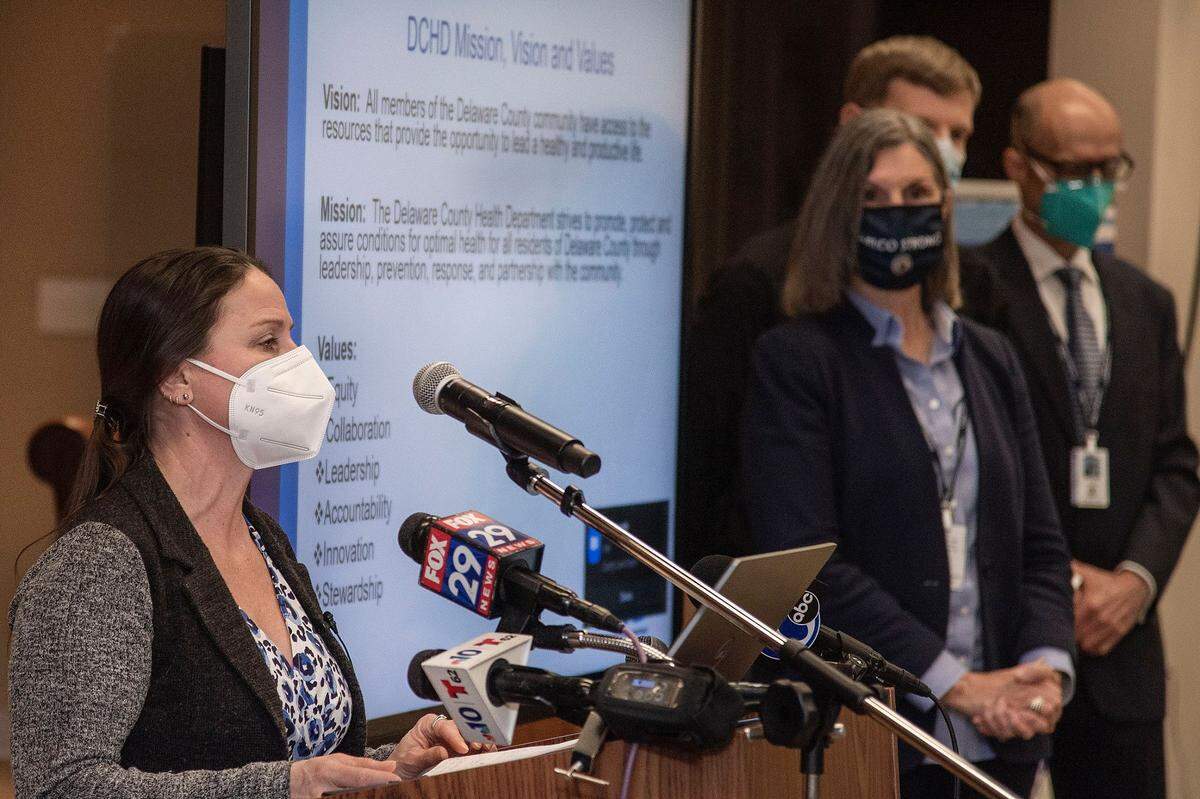 Delaware County Health Department Director Melissa Lyon introduced the new Delaware County Health Department team on Feb. 22, 2022. Lyon previously served as Erie County’s public health director and oversaw the county’s pandemic response.