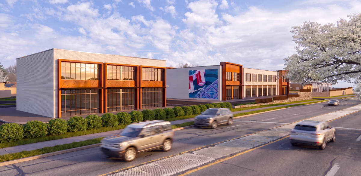 This rendering shows the proposed redevelopment of the former Autoport property along South Atherton Street in State College.