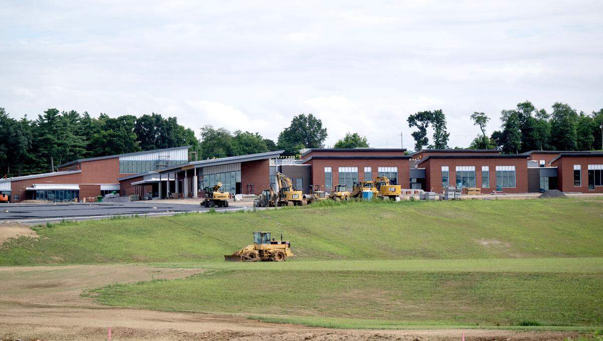 Construction continues on the new Bellefonte Elementary School on Friday, July 18, 2025.