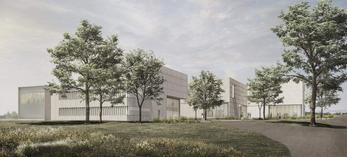 A draft of the design development rendering of the new Palmer Museum of Art, which will be located near the Arboretum and Lewis Katz Building off Bigler Avenue.
