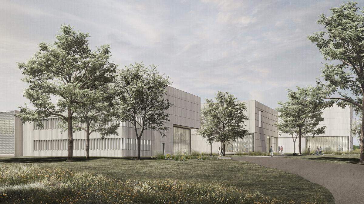 A draft of the design development rendering of the new Palmer Museum of Art, which will be located near the Arboretum and Lewis Katz Building off Bigler Avenue.