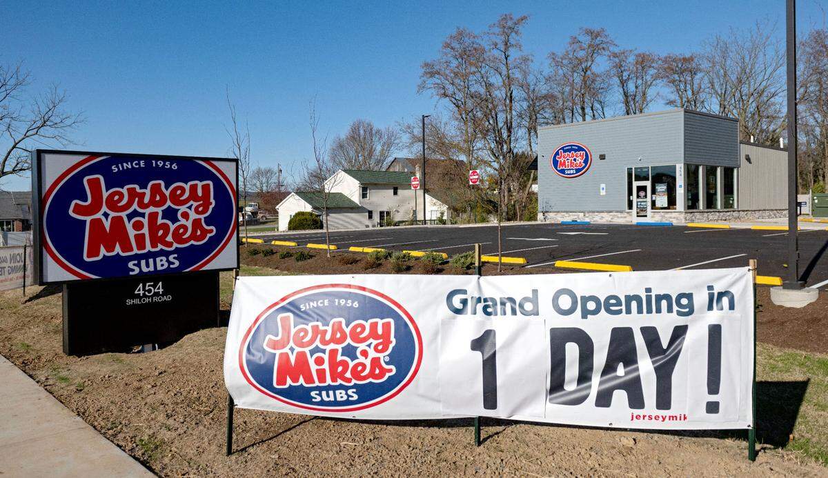 Jersey Mike’s Subs at 454 Shiloh Road is preparing to open.